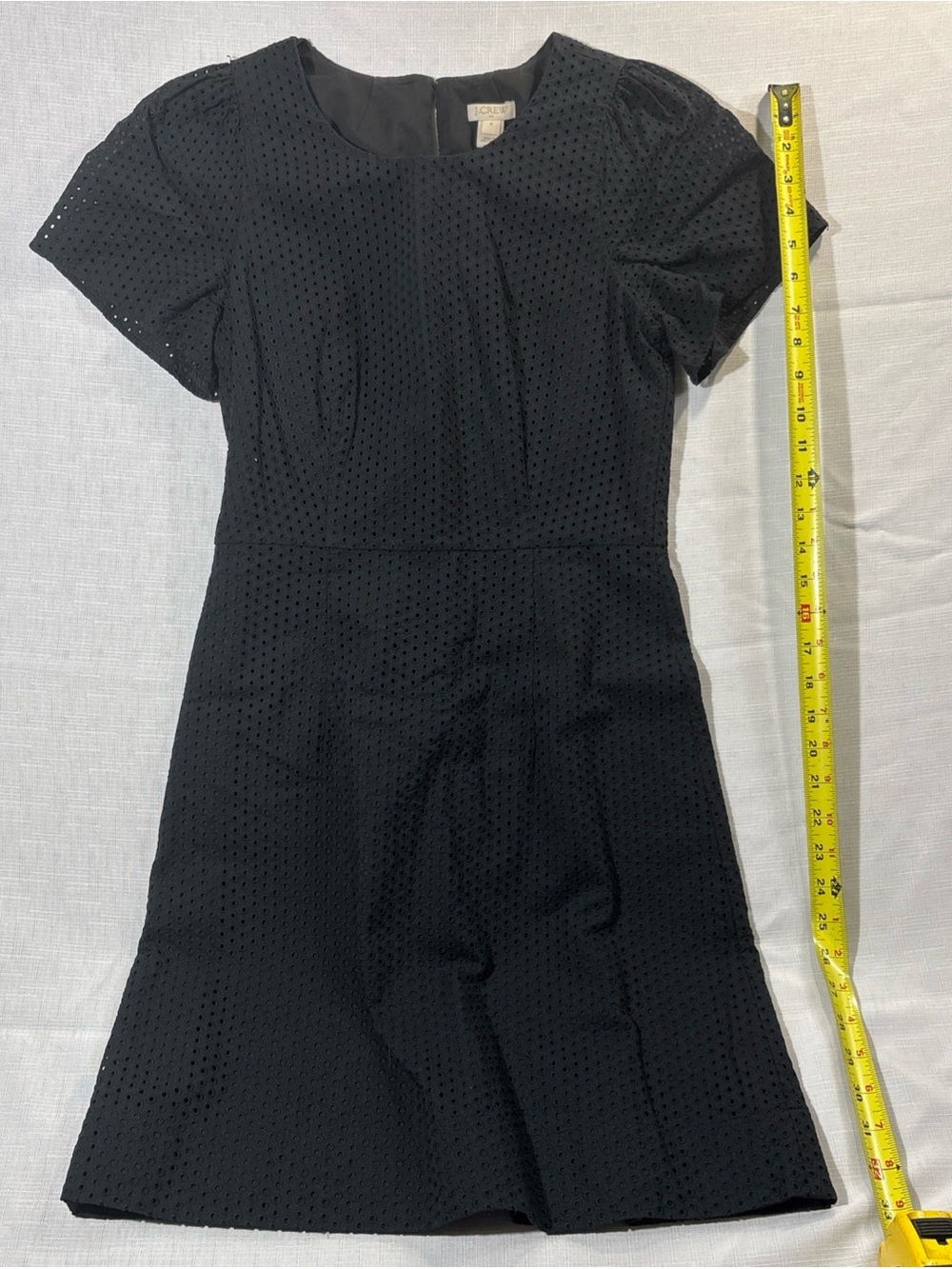 J. Crew Flutter Sleeve Eyelet Mini Dress in Black Size 0